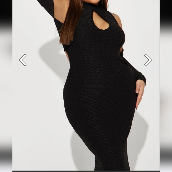 Fashion Nova Sarah Textured Maxi Dress Black-NWT - Picture 2 of 4